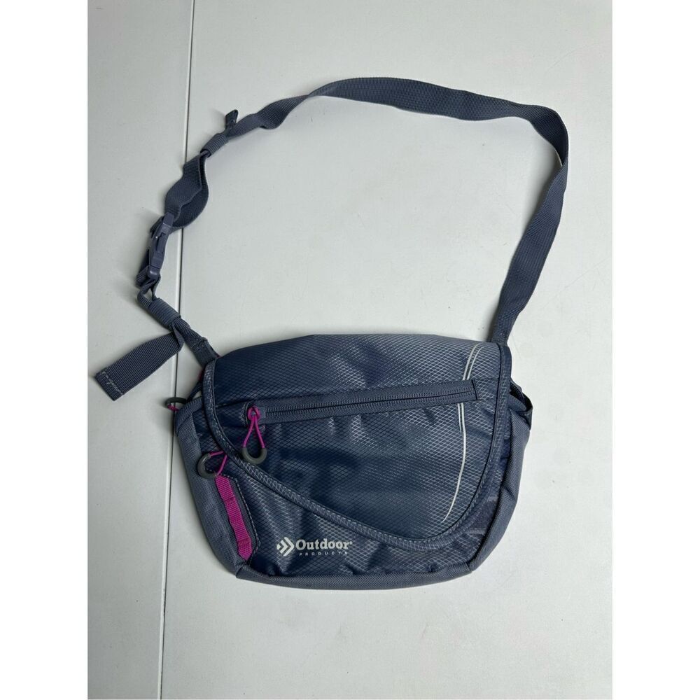 Outdoor Products Fanny Pack Waist Sack Cross Body Gray & Pink 37” Around